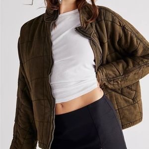 Free People Dolman Quilted Jacket Dusted Military
